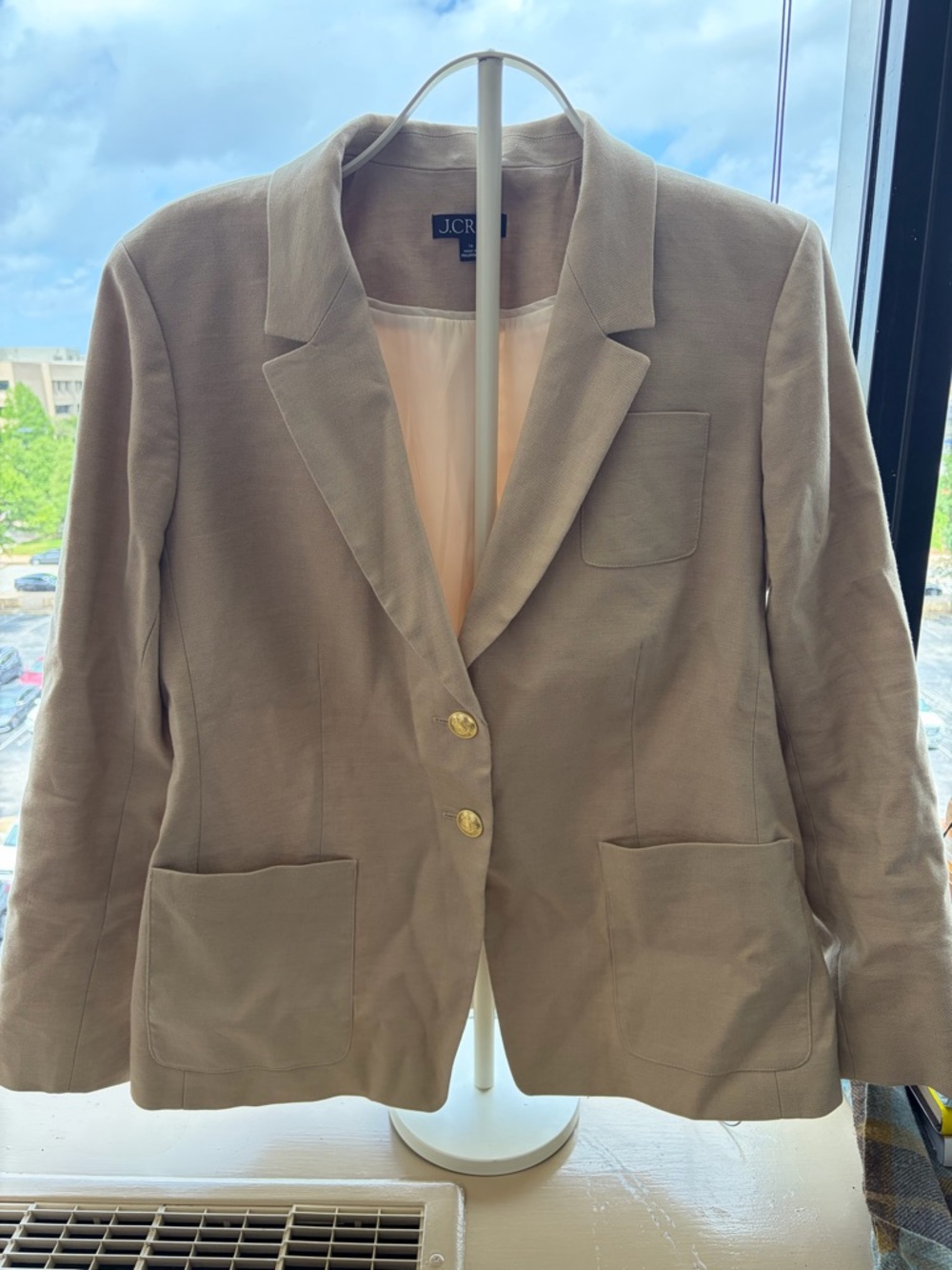 J. Crew Women's Taupe Two-Button Tailored Blazer